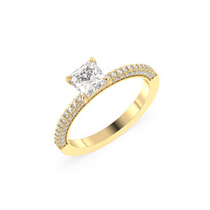 Bague de fiançailles solitaire REYES Classic Design en or massif 14 carats avec diamant de laboratoire HPHT CVD, cadeau idéal, bijoux raffinés pour femmes - Product Image 1