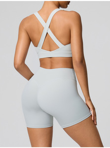Hot Sale Workout Sets for Women 2 Piece Gym <b>Shorts</b> Set Quick Dry Breathable Yoga Sets Fitness Clothing Active Wear Plus Size - Product Image 3