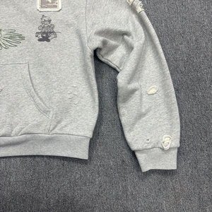 High-Quality Heavyweight 100% Cotton Men’s Custom Logo Distressed Hoodie with DTG Print, Double-Layer Hood and Boxy Fit Design - Product Image 3