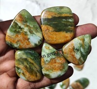 Lot de pierres précieuses serpentine rares naturelles Vente en gros Calcédoine Cabochon de pierres précieuses Chrome vert 100% naturel de qualité supérieure jaipur