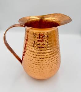 Copper jug set for indoor dining enhancement setup water serving metal set with <b>glasses</b> durable reusable kitchen dining - Product Image 5