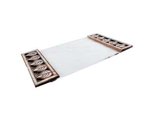 ชุดถาดเสิร์ฟ 3 ชิ้น งานฝีมือคุณภาพ ไม้สีน้ำตาล ประดับอะคริลิก ลายอินเลย์  สไตล์อาหรับ ของขวัญรอมฎอนและอีด  ทำจากไม้กระถินเทศ  ประดับมุก - Product Image 6