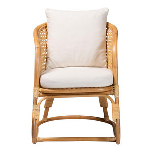 Natural Rattan Rocking Armchair Handwoven Wicker <b>Lounge</b> <b>Chair</b> Eco Friendly Wholesale Home Living Room Hotel Furnishings Supplier - Product Image 2
