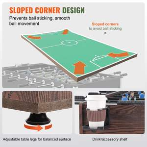 Juego de mesa de Futbolín de fútbol de tamaño estándar de 48 pulgadas para el hogar, sala de juegos familiar, incluye 2 pelotas y 2 portavasos - Product Image 4