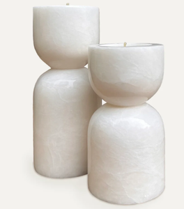 Farol Redondo de Mármol Blanco Hecho a Mano, Resistente al Calor, para Decoración Navideña del Hogar - Product Image 4
