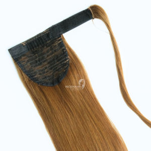 Offres spéciales en gros 100% cuticule aligné Non-chimique vietnamien Remy cheveux humains peau trame vague naturelle Style toupet queue de cheval - Product Image 1
