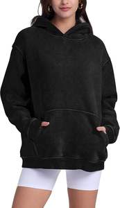 Sudadera con Capucha de Felpa de Algodón Grueso de 500 g/m², sin Cordones, de Hombros Caídos, Personalizable con Logotipo, para Mujer - Product Image 4