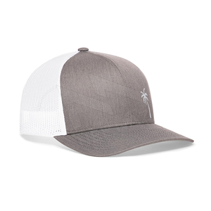 Casquette Trucker Unisexe 6 Panneaux Gris Blanc Satin 100% Coton Brodé Décontractée Réglable avec Boucle Simple Printemps Été Adulte - Product Image 3