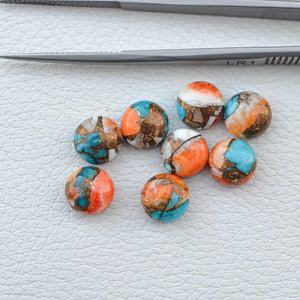 พลอยแบนแบนแบนราบมีสีเทอร์ควอยซ์หอยนางรมธรรมชาติขนาด10มม. ได้รับการรับรอง - Product Image 1