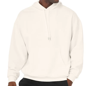 Sweat à capuche décontracté en coton molletonné à épaules tombantes pour homme, de qualité supérieure, couleur unie, grande taille, épais, séchage rapide - Product Image 3