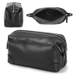 Premium Leather Men Large Zipper Candy Pattern Dopp <b>Kit</b> Organizer Bag Waterproof Travel Cosmetic <b>Shaving</b> Storage Bag - Product Image 4