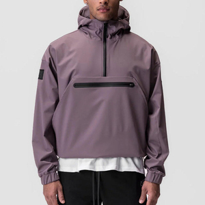 <b>Men's</b> Waterproof Windbreaker Anorak <b>Pullover</b> Hoodie Half-Zip Kangaroo Pocket Elastic Cuff Techwear Streetwear <b>Jacket</b> Wholesale - Product Image 2