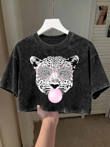 Top corto de alta calidad para mujer, venta al por mayor, camiseta holgada, top corto para mujer. - Product Image 1