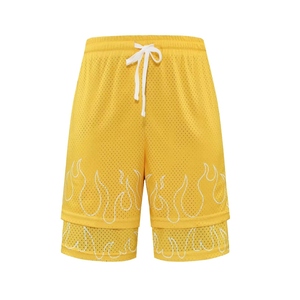 New Design Men's Double <b>Layer</b> Mesh Shorts Sublimation Printed Custom High Street Premium Quick Dry Workout Gymwear Wholesale - Product Image 3