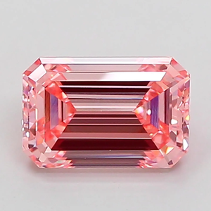 Diamant de culture rose fantaisie taille émeraude, pierre libre de forme rectangulaire pour la fabrication de bijoux - Product Image 1