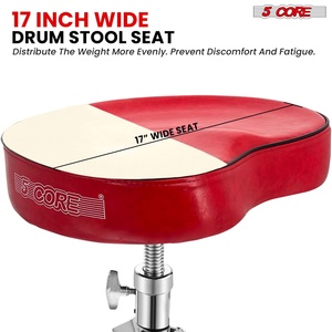5 Core Drum Throne 4" <b>Padded</b> Guitar <b>Stool</b> Drummer Chair Adjustable Musician Seat - Product Image 4