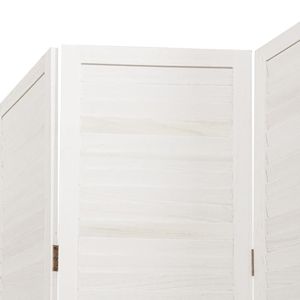 Écran de séparation de pièce en paulownia à 6 panneaux en bois blanc massif - Product Image 6