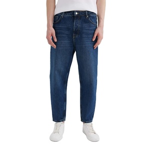 Pantalon en jean brodé taille mi-haute pour homme, grande taille, extensible, coupe droite, respirant, délavé, style urbain - Product Image 1