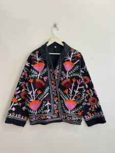 Chaqueta Bordada de Algodón TNT para Mujer, Abrigo Bohemio Tradicional Hecho a Mano - Product Image 2