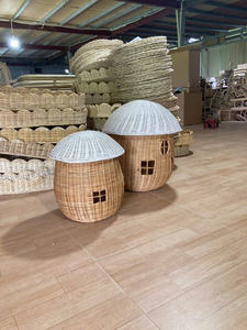Sisu Handicraft Eco-Friendly Modern Multifunctional <b>Rattan</b> Mushroom <b>Storage</b> <b>Basket</b> | Kids Room Organizer | - Product Image 4