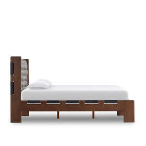 Luxury Upholstered Wooden <b>Bed</b> <b>Frame</b> with Tufted Headboard – Modern King/<b>Queen</b> <b>Size</b> <b>Bed</b> for Bedroom - Product Image 4