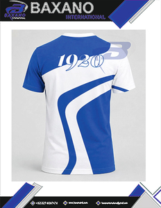 เซต้า ฟี เบต้า ซอร์โรริตี้เสื้อยืดพิมพ์ลายเรขาคณิตสีน้ำเงินและสีขาวสำหรับผู้ชายแขนสั้นทรงปกติผ้าฝ้าย 100% ระบายอากาศได้ดีเสื้อยืด ZPB - Product Image 5