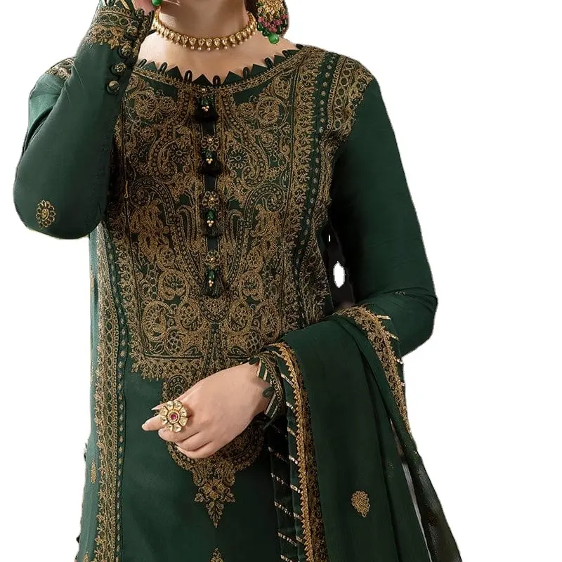 शादी की पार्टी जैसे आयोजनों के लिए थोक उच्च गुणवत्ता वाले दुल्हन के परिधान और पार्टीवियर कपड़े विशेष रूप से पाकिस्तानी डिजाइनरों से डिज़ाइन किए गए हैं