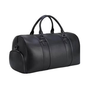 Sac de voyage en cuir PU noir, robuste, pour bagages à main - Product Image 1