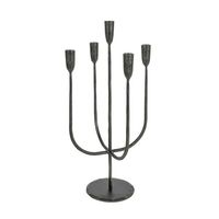 Candélabre en or rose pour décoration de sol, finition brillante, centre de table fait main, porte-bougie à 5 bras, candélabre de luxe