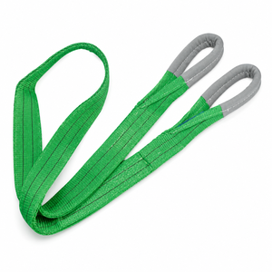 Élingues spécialisées en polyester vert de 2 tonnes avec des sangles durables et à haute résistance pour le levage lourd dans les opérations industrielles - Product Image 3