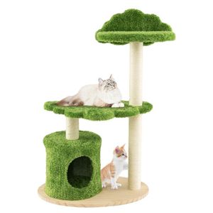 Albero per Gatti da Interno da 38 Pollici con Pali Tiragraffi in Sisal Completamente Rivestiti - Product Image 4