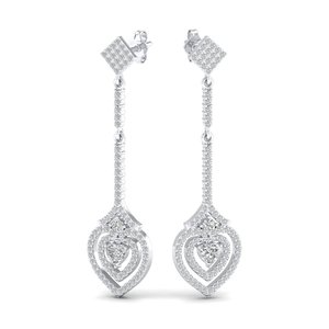 REYES Factory Wholesale Price 925 <b>Sterling</b> <b>Silver</b> <b>Heart</b> Shape 1.3Ct Lab Grown Diamond Drop <b>Earrings</b> For Women Wedding Jewelry - Product Image 1