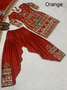 Dhoti Salwar para Mujer, Prendido y Listo para Usar, Personalizable, en Faux Georgette con Estampado Digital, Estilo Dhoti, Pantalón Tradicional Indio para Fiestas - Product Image 3