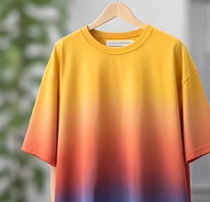 Camiseta Premium Oversize con Efecto Degradado para Hombre, 100% Algodón, Manga Corta, Estilo Urbano, Informal, para Gimnasio, Venta al Por Mayor - Product Image 2