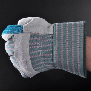 Gants de travail en cuir croûte de vachette Gun Palm pour la sécurité industrielle, la protection au travail, les travaux de rigging canadien et la construction domestique - Product Image 2