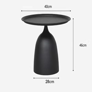 Black <b>Side</b> <b>Tables</b> Set of 2 Modern <b>Round</b> Metal Accent <b>Tables</b>, <b>Small</b> Bedside & End <b>Tables</b> for Living Room & Bedroom - Product Image 1