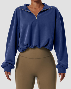 Sudaderas con capucha de hombros caídos con logo personalizado para mujer, sudaderas con capucha de hombros caídos de alta calidad para chicas - Product Image 3