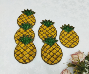 Posavasos de Piña Hechos a Mano con Cuentas, Lindos Mantelillos de Frutas Irregulares, Ecológicos, Modernos, Tamaño Personalizable - Product Image 1