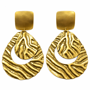 Pendientes Colgantes de Latón Dorado con Diseño de Rayos Solares, Joyería Geométrica Celestial, Accesorios de Moda al por Mayor para Boutiques - Product Image 6