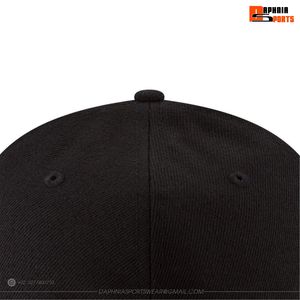 Casquette de baseball noire de haute qualité, neuve, avec broderie dorée, ajustée, 6 panneaux, pour adultes, streetwear, unisexe - Product Image 6