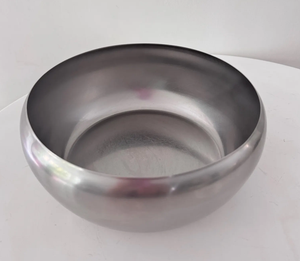 Modern Brushed Stainless Steel Bulbous Decorative Bowl <b>Round</b> Satin Finish Metal Centerpiece <b>Basin</b> for Home & Hotel Decor - Product Image 3