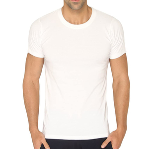 T-shirt à manches courtes pour homme, gris, col rond, couleur unie, jersey décontracté, 100% coton, design uni - Product Image 5