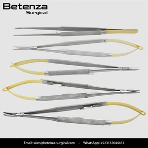 Ensemble d'instruments de microchirurgie ophtalmique TC Castroviejo 5 pièces : ciseaux, porte-aiguille, micro-pinces pour chirurgie oculaire - Product Image 2