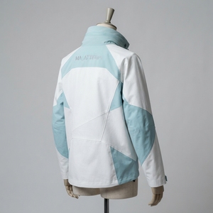 Chaqueta Cortavientos para Hombre, Color Blanco y Azul Claro, con Bloques de Color, Cierre Diagonal Completo, Chaqueta Deportiva para Exteriores - Product Image 3