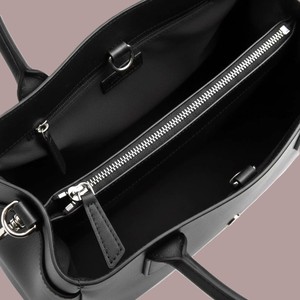 Royaa Structured Leather Tote <b>Bag</b>, Minimalist Black <b>Work</b> Purse, Elegant Everyday Shoulder <b>Bag</b> Handmade Genuine Leather Tote <b>Bag</b> - Product Image 3