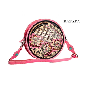 Tendance dames sac à main en cuir classique rond bandoulière épaule sacs à main avec doublure en toile conceptions à la mode pour les femmes - Product Image 1