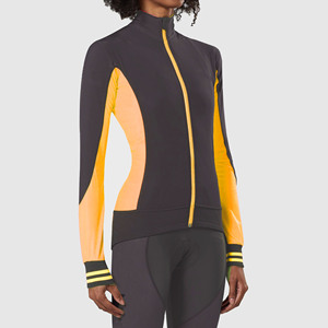 Vêtements pour femmes en polyester, élasthanne et panneaux en maille extensibles dans quatre sens, noir et jaune avec accents turquoise et bleus - Product Image 3