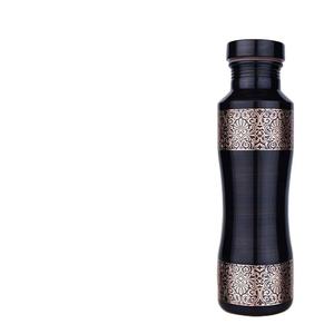 Black <b>Copper</b> <b>Drinking</b> <b>Bottle</b> Vintage Pattern Metal Water Flask Decorative Beverage Container Kitchen Office Gift Collection - Product Image 6