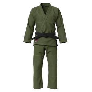 Kimono Verde para BJJ, Uniforme 100% Algodón, Duradero, Corte Regular, Gi de Judo para Adultos con Cinturón Negro, Construcción Resistente - Product Image 1