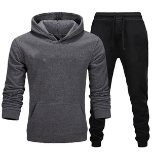 Survêtement à capuche blanc pour homme, manches longues, couleur unie, décontracté, pour l'automne, avec poches latérales, matière en coton respirant - Product Image 4